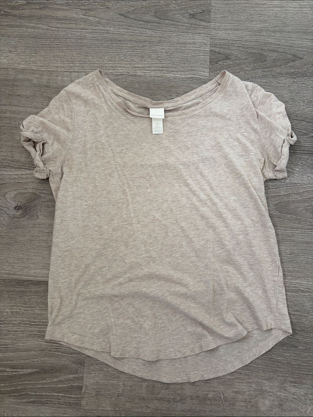 H&M Short Sleeve Scoop Neck Tee - Light Taupe